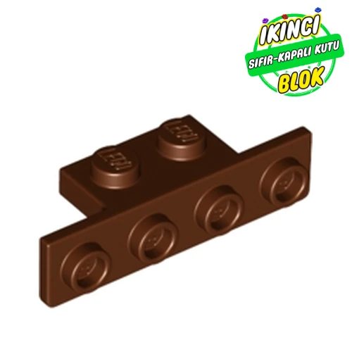 LEGO® Bracket 1 x 2 - 1 x 4 [Rounded Corners at Bottom, Square Corners at Top] Kırmızımsı Kahverengi Sıfır