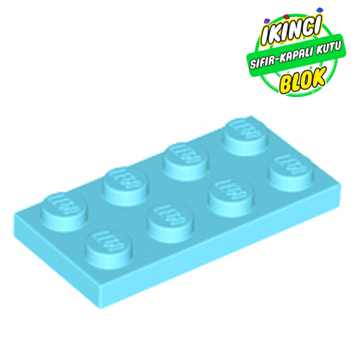 LEGO® 2 x 4 Plaka Orta Azur Sıfır