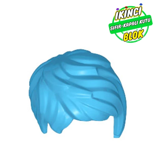 LEGO® Hair Short Tousled with Side Part Koyu Azur Sıfır