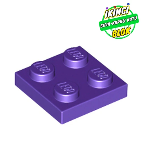LEGO® Plate 2 x 2 Koyu Mor Sıfır