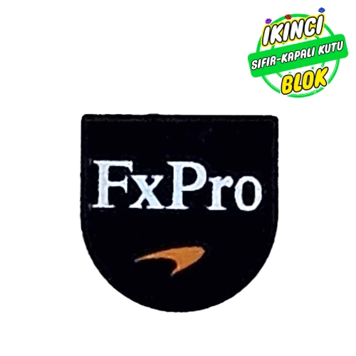 LEGO® Tile Round 1 x 1 Half Circle with White 'FxPro', Orange Swoosh print Siyah Sıfır