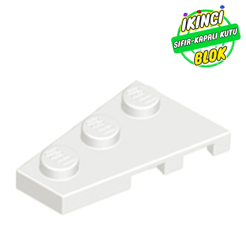 LEGO® 3 x 2 Üçgen Plaka Sol Beyaz Sıfır