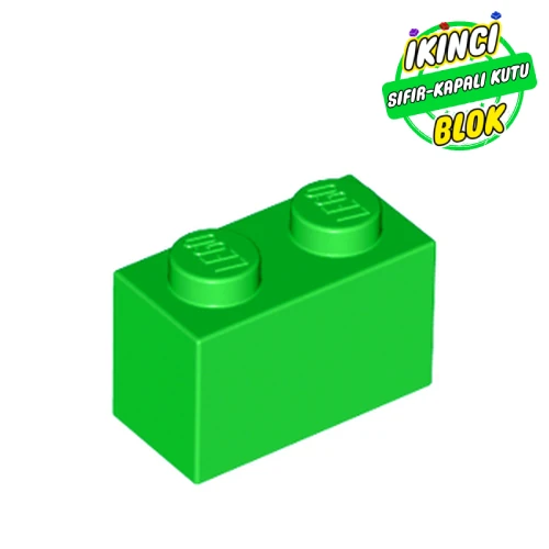 LEGO® 1 x 2 Tuğla Parlak yeşil Sıfır