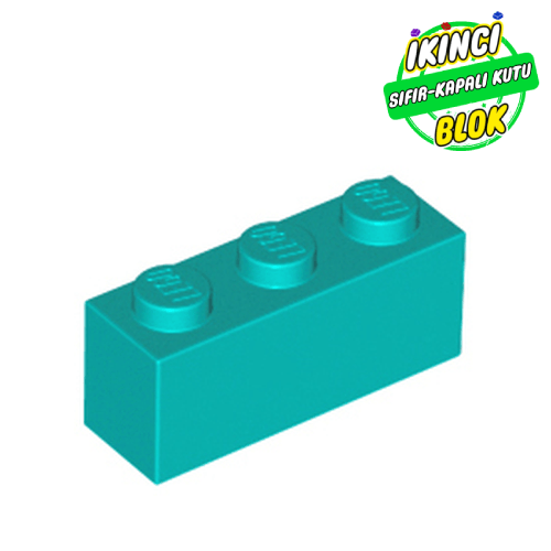 LEGO® 1 x 3 Tuğla Karanlık turkuaz Sıfır