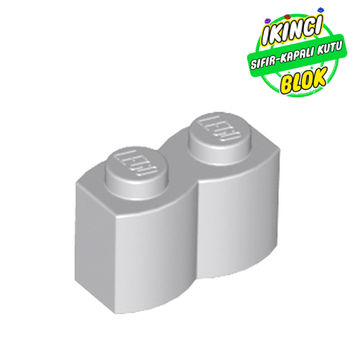 LEGO® 1 x 2 Kütük Desenli Tuğla Açık Mavimsi Gri Sıfır