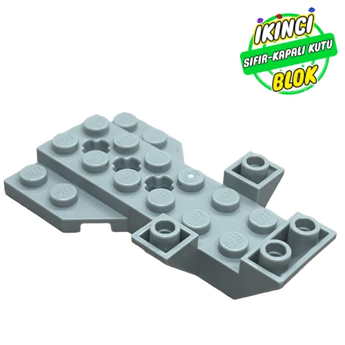 LEGO® Plate Special 4 x 7 with 3 Slopes, Wedges, 3 Axle Holes Açık Mavimsi Gri Sıfır