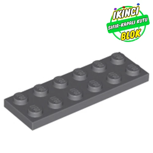 LEGO® Plate 2 x 6 Koyu Mavimsi Gri Sıfır