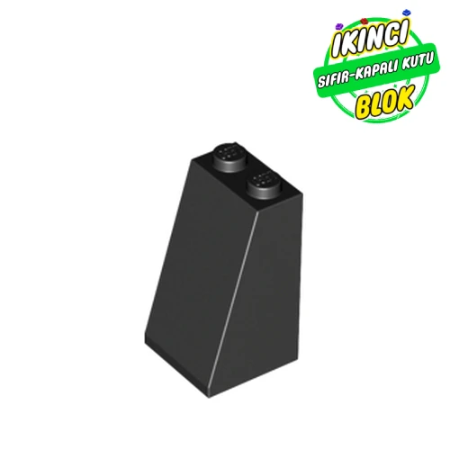 LEGO® 2 x 2 x 3 Kapalı Stud 75 Derece Eğimli Parça Siyah Sıfır