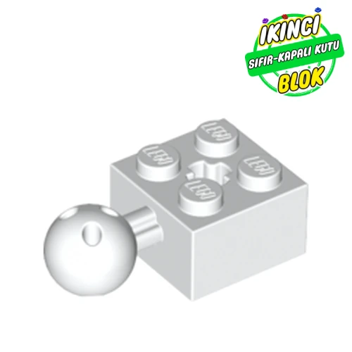 LEGO® Technic Brick Modified 2 x 2 with Ball and Axle Hole, with 6 Holes in Ball Beyaz Sıfır