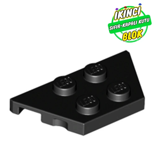 LEGO® 2 x 4 Köşe Plaka Siyah Sıfır