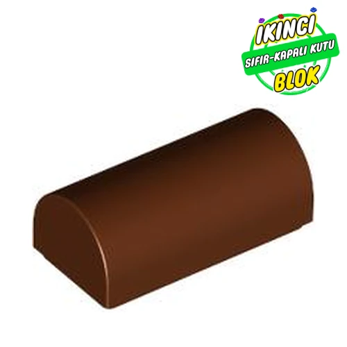 LEGO® Brick Curved 1 x 2 x 2/3 Double Curved Top, No Studs Kırmızımsı Kahverengi Sıfır