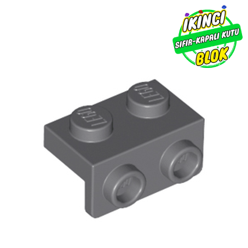 LEGO® 1 x 2 ve 1 x 2 Braket Koyu Mavimsi Gri Sıfır