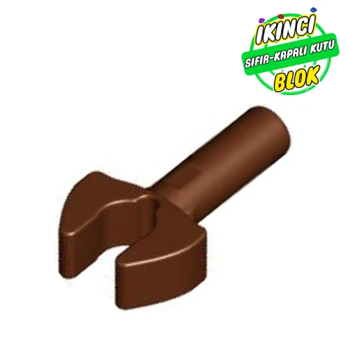 LEGO® Bar 1L with Clip [Cut Edges and One Side Hole] [Full Clip] Kırmızımsı Kahverengi Sıfır