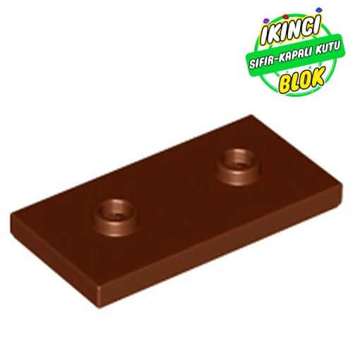LEGO® Plate Special 2 x 4 with Groove and Two Center Studs (Jumper) Kırmızımsı Kahverengi Sıfır