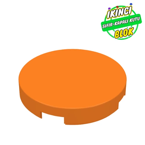 LEGO® Tile Round 2 x 2 with Bottom Cross Turuncu Sıfır