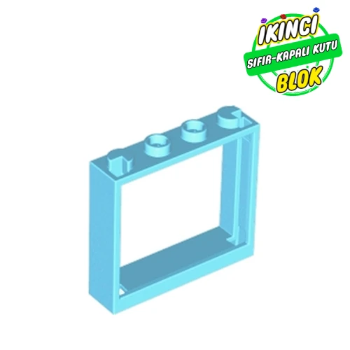 LEGO® Window 1 x 4 x 3 without Shutter Tabs Orta Azur Sıfır