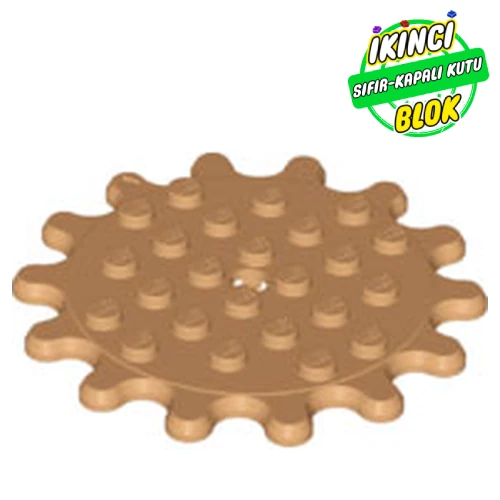 LEGO® Plate Special 6 x 6 Splat Gear with 14 Teeth Orta Nugat Sıfır
