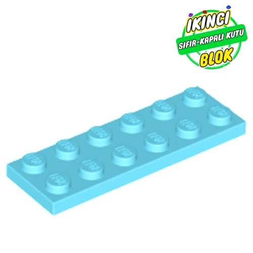 LEGO® Plate 2 x 6 Orta Azur Sıfır