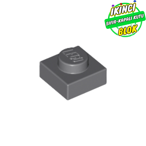 LEGO® 1 x 1 Plaka Koyu Mavimsi Gri Sıfır