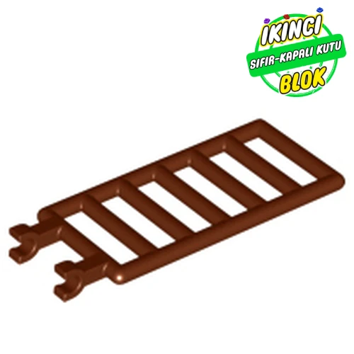LEGO® Bar 7 x 3 with Double Clips (Ladder) [Straight Clips] Kırmızımsı Kahverengi Sıfır