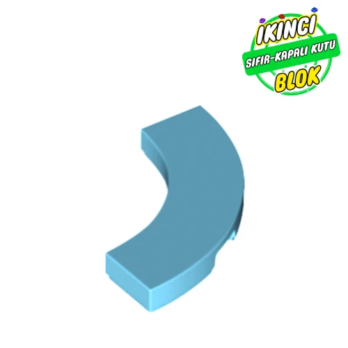 LEGO® Tile 3 x 3 Curved, Macaroni Orta Azur Sıfır