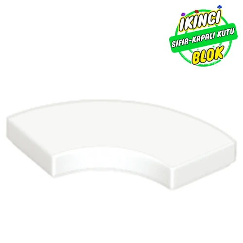 LEGO® Tile 2 x 2 Curved, Macaroni Beyaz Sıfır
