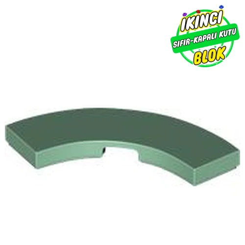 LEGO® Tile 3 x 3 Curved, Macaroni Kum Yeşili Sıfır