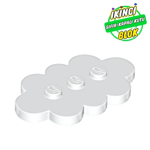 LEGO® Plate Special 3 x 5 Cloud with 3 Center Studs Beyaz Sıfır