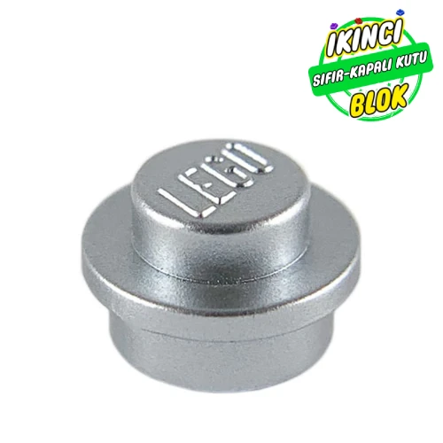 LEGO® Plate Round 1 x 1 with Solid Stud Metalik Gümüş Sıfır