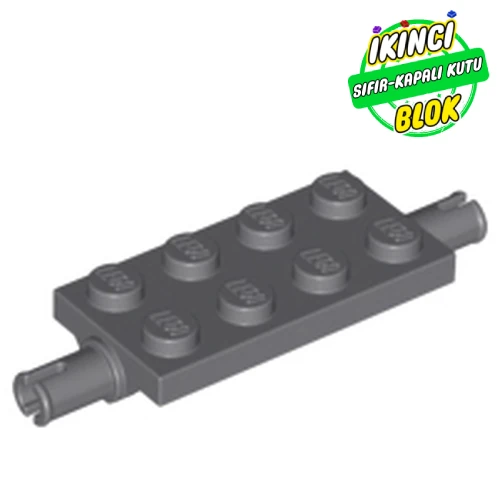 LEGO® Plate Special 2 x 4 with Pins Koyu Mavimsi Gri Sıfır