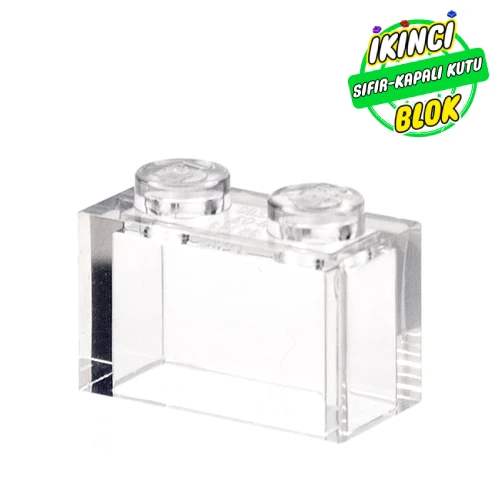 LEGO® Brick 1 x 2 without Bottom Tube Şeffaf Sıfır