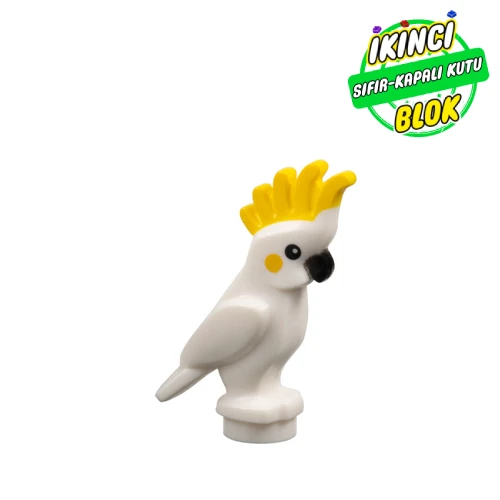 LEGO® Animal, Bird, Cockatoo with Yellow Crest, Black Beak Beyaz Sıfır