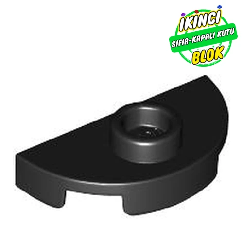 LEGO® Plate Round 1 x 2 Half Circle with Stud (Jumper) Siyah Sıfır