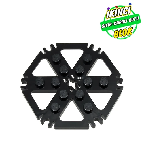 LEGO® Technic Plate Rotor 6 Blade with Clip Ends Connected [aka Water Wheel] - Solid Studs Siyah Sıfır