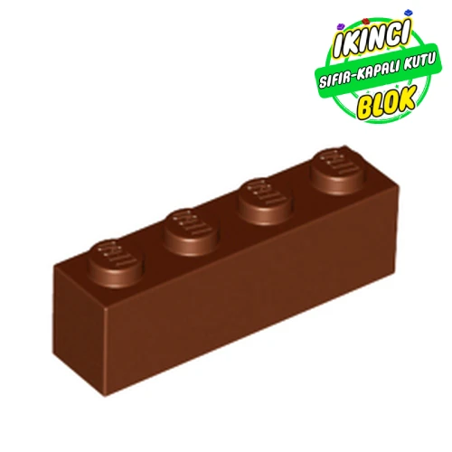 LEGO® Brick 1 x 4 Kırmızımsı Kahverengi Sıfır