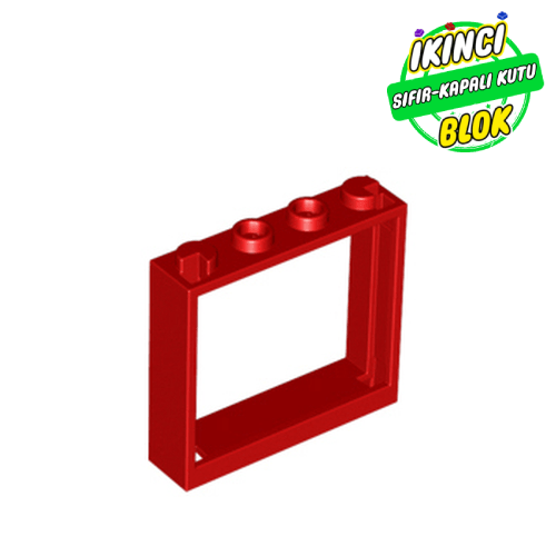 LEGO® 1 x 4 x 3 Pencere Çerçevesi Kırmızı Sıfır