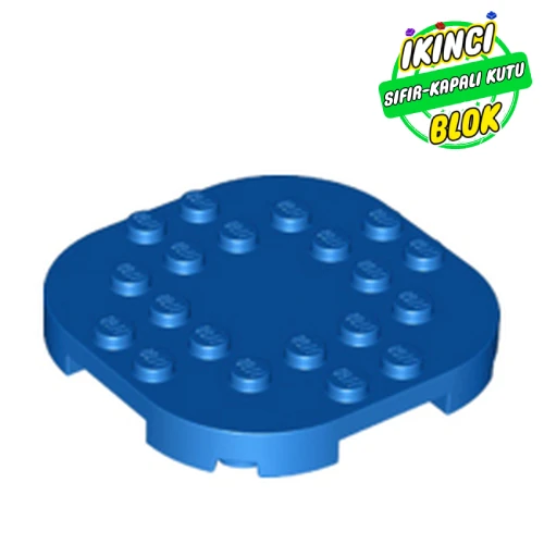 LEGO® Plate Round Corners 6 x 6 x 2/3 Circle with Reduced Knobs Mavi Sıfır