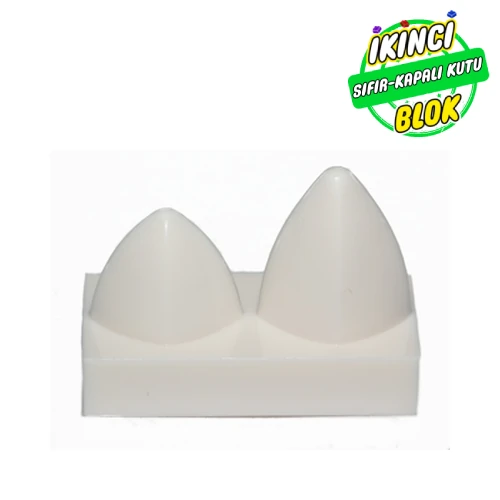 LEGO® Tile Special 1 x 2 with Two Vertical Teeth / Tooth Beyaz Sıfır