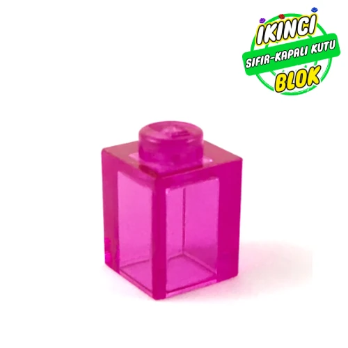 LEGO® Brick 1 x 1 Şeffaf Koyu Pembe Sıfır