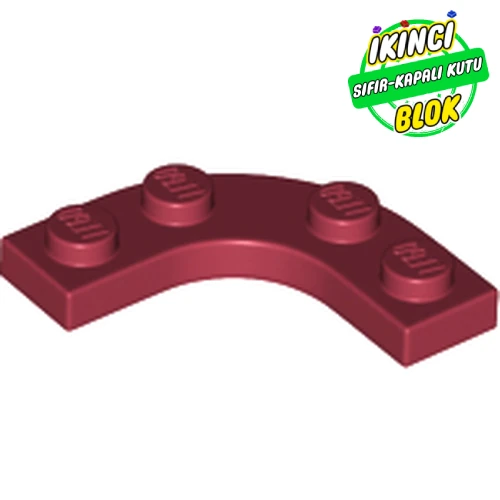 LEGO® Plate Round Corner 3 x 3 with 2 x 2 Round Cutout Koyu Kırmızı Sıfır