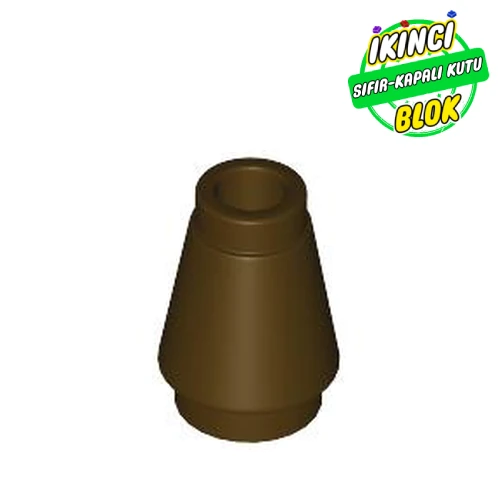 LEGO® Cone 1 x 1 [Top Groove] Koyu Kahverengi Sıfır