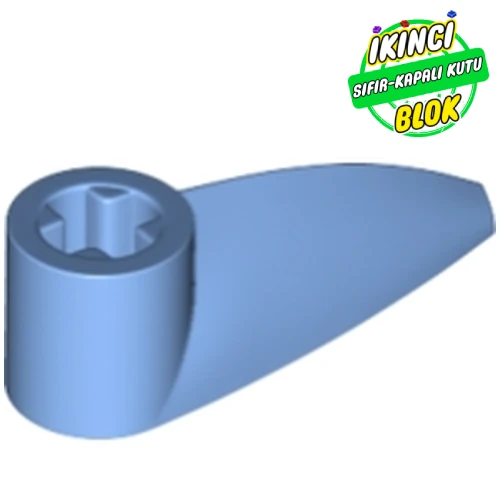 LEGO® Technic Tooth 1 x 3 with Axle Hole [Rounded Underside] Orta Mavi Sıfır