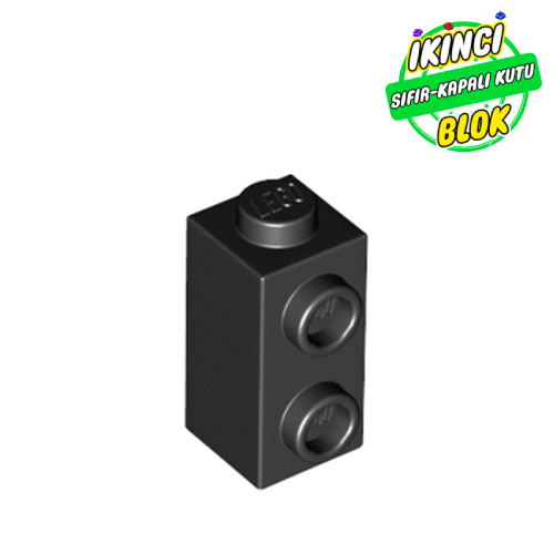 LEGO® 1 x 1 x 1 2/3 Modifiye Tuğla 2 Açık Stud Yanda Siyah Sıfır