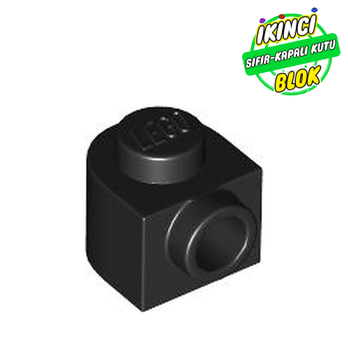 LEGO® 1 x 1 x 2/3 Yarım Kavisli Açık Studlı Tuğla Siyah Sıfır