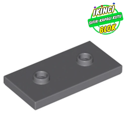 LEGO® Plate Special 2 x 4 with Groove and Two Center Studs (Jumper) Koyu Mavimsi Gri Sıfır