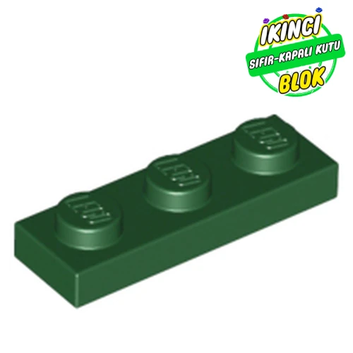 LEGO® Plate 1 x 3 Koyu Yeşil Sıfır
