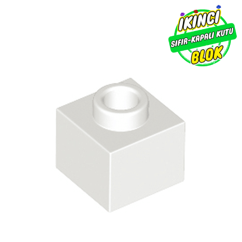 LEGO® 1 x 1 x 2/3 Üstü Açık Tuğla Beyaz Sıfır