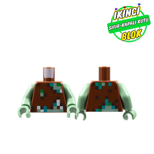 LEGO® Piksel Desenli Minifigür Gövdesi Kızıl Kahverengi Sıfır