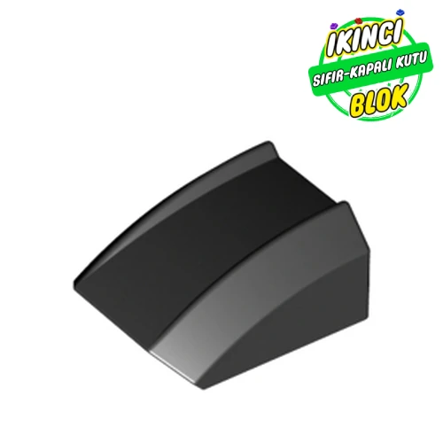 LEGO® Slope Curved 2 x 2 with Lip, No Studs Siyah Sıfır