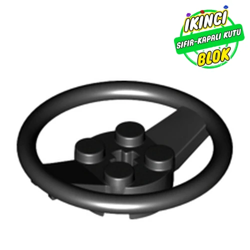 LEGO® Steering Wheel with 4 Studs on Center Siyah Sıfır